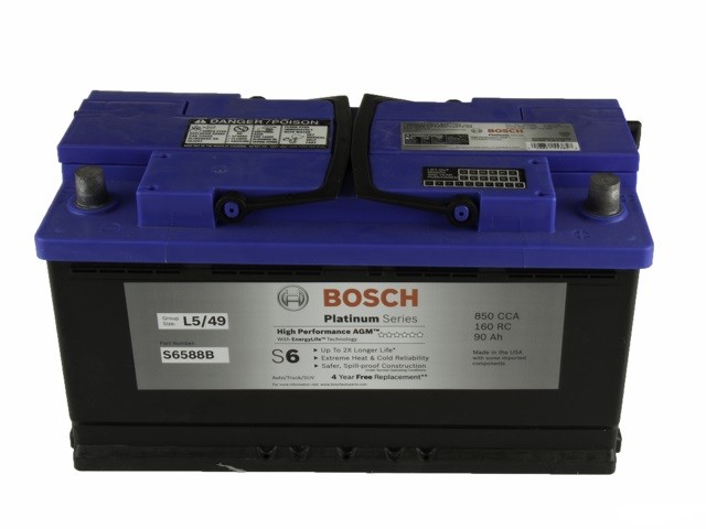 Bosch Battery 90Ah, 900CCA I.P.C. VW Parts, Bug, Bus, Type Karmann Ghia, Super Beetle, Classic Volkswagen