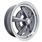 Anthracite w/Polished Lip Raider Wheel For Early Bug, Ghia, Bus, Type 3