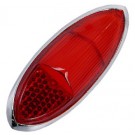 Tail Light Lense All Red W/Chrome Trim Ea. - 1960-1969 VW Ghia
